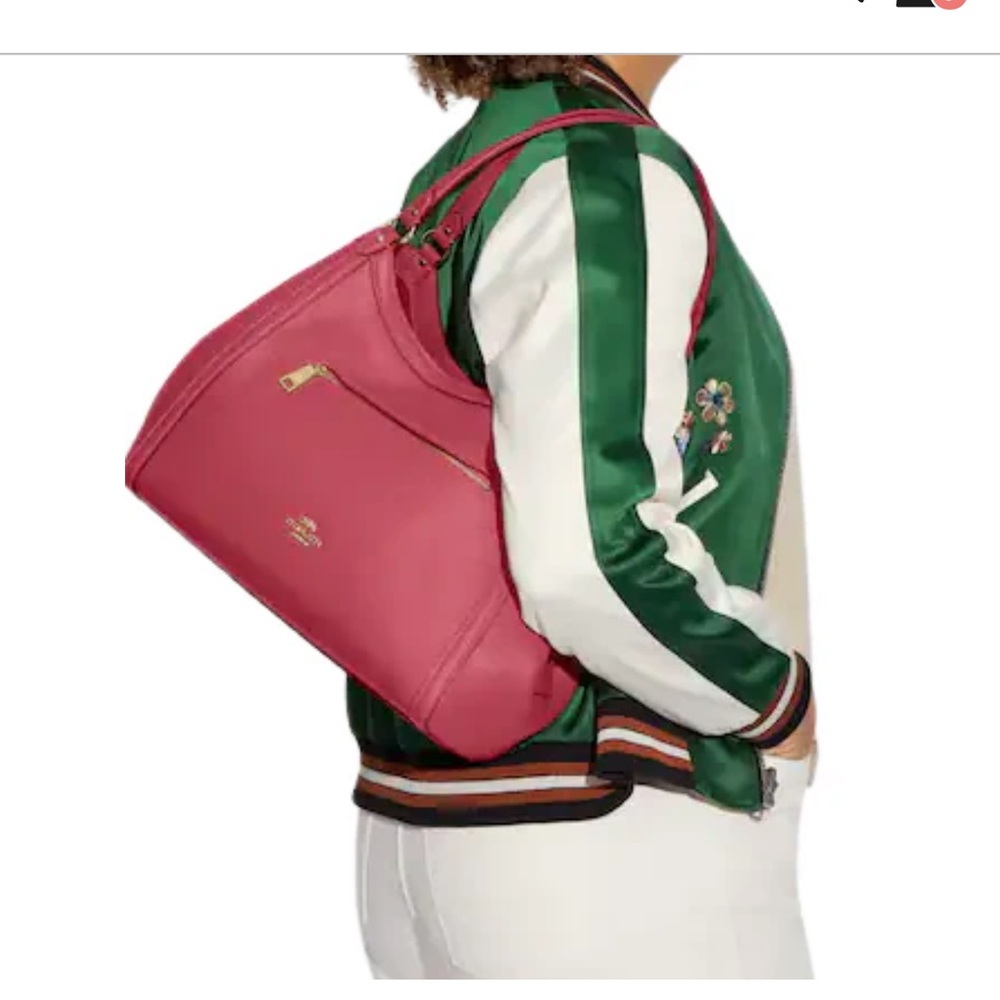 NWOT Coach Fuchsia Leather Kristy Shoulder Bag - Strawberry Haze - Picture 3 of 5
